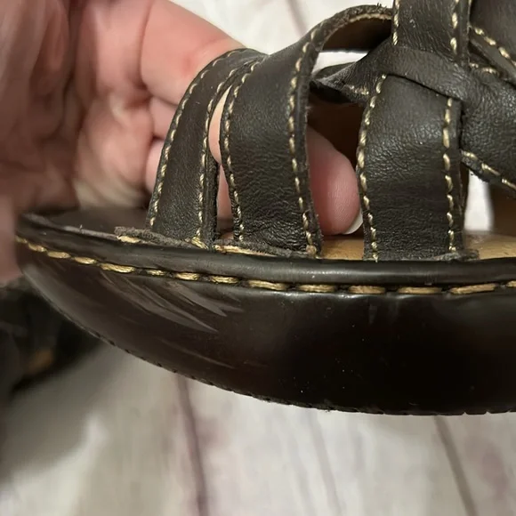 Born Woman’s Brown Strappy Comfortable Sandals Braided Leather Size 9/40.5 - Picture 6 of 6